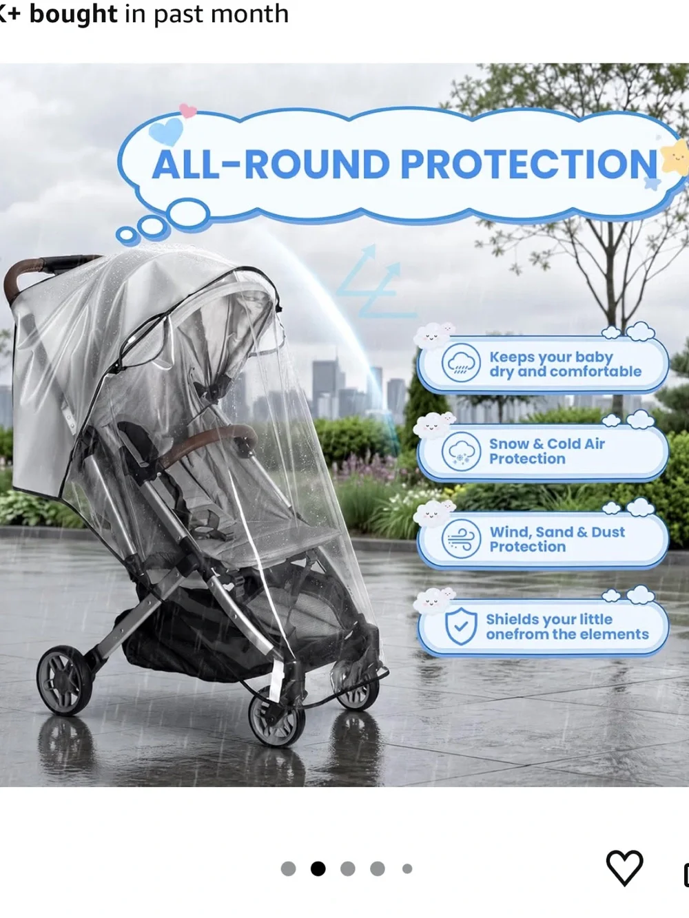 Universal Clear Stroller Rain Cover - Transparent